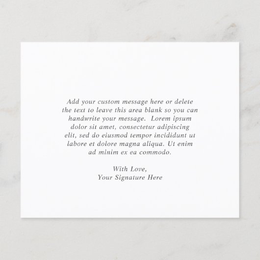 ほこりっぽいバラフローラ結婚予算のサンキューカード (裏面)