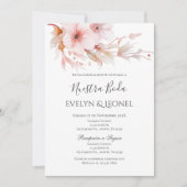 ほこりっぽいバラフローラ結婚式招待状スペインの 招待状 (正面)