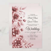 ほこりっぽいバラフローラ結婚式招待状 招待状 (正面/裏面)
