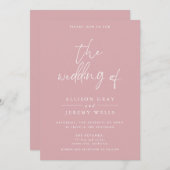 ほこりっぽいバラフローラ結婚式招待状 招待状 (正面/裏面)