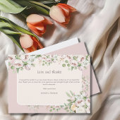 ほこりっぽいバラフローラ結婚水の色 サンキューカード