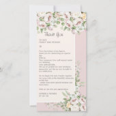 ほこりっぽいバラフローラ結婚水の色 サンキューカード (正面)