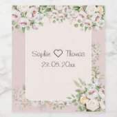 ほこりっぽいバラフローラ結婚水の色 ワインラベル (シングルラベル)