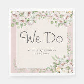 ほこりっぽいバラフローラ結婚私たちは スタンダードランチョンナプキン (正面)