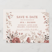 ほこりっぽいバラフローラ結婚赤面 セーブザデート (正面/裏面)