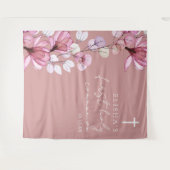 ほこりっぽいバラフローラ聖体拝領写真の背景 タペストリー (正面(横))