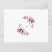 ほこりっぽいバラフローラ金ゴールド確認招待状 ポストカード (裏面)