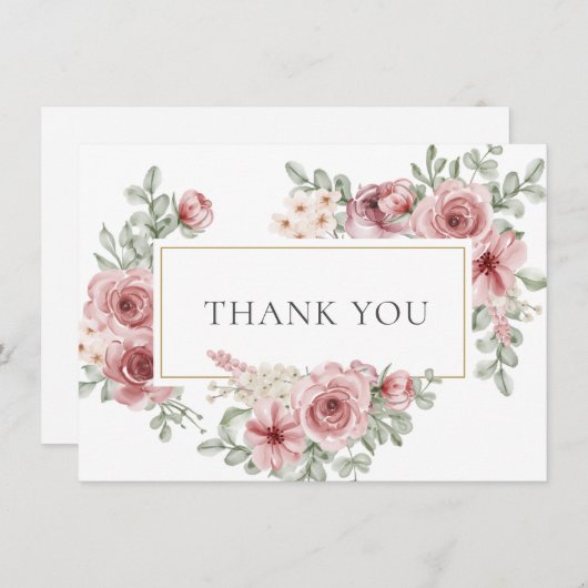 ほこりっぽいバラフローラ サンキューカード (正面/裏面)