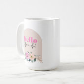 ほこりっぽいバラフローラ「hello four-oh」レトロ コーヒーマグカップ (正面左)