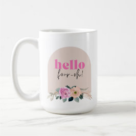 ほこりっぽいバラフローラ「hello four-oh」レトロ コーヒーマグカップ