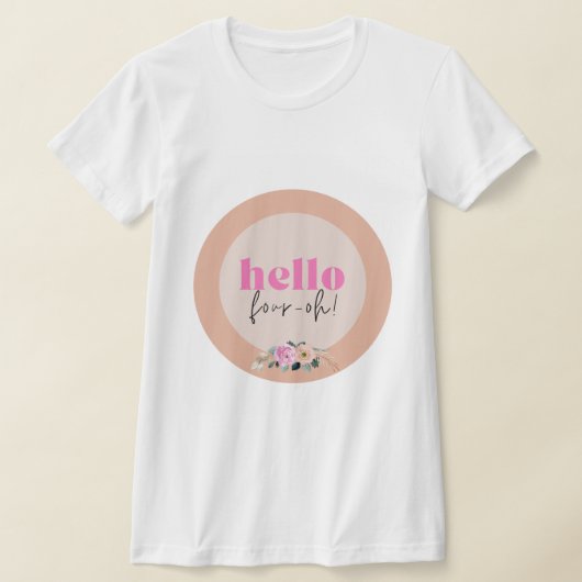 ほこりっぽいバラフローラ「hello four-oh」レトロ tシャツ (レイダウン)