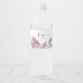 ほこりっぽいバラブライダルシャワーウォーターカラーフォラル ペットボトルラベル (正面)