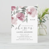 ほこりっぽいバラブライダルシャワーソフトウォーター色 招待状 (スタンド正面)