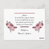 ほこりっぽいバラブルゴーニュフラワーガールリクエストカード ポストカード (裏面)