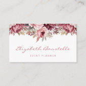 ほこりっぽいバラブルゴーニュ水カラーフローラQRコード 名刺 (正面)