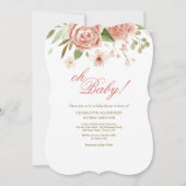 ほこりっぽいバラベビーシャワー招待状 招待状 (正面)