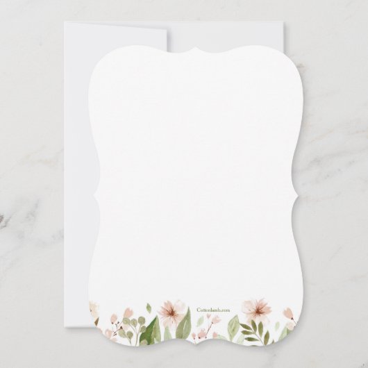 ほこりっぽいバラベビーシャワー招待状 招待状 (裏面)