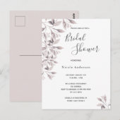 ほこりっぽいバラボタニカルブライダルシャワーの招待 ポストカード (正面/裏面)
