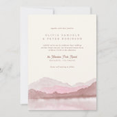 ほこりっぽいバラボホウォーターカラーマウンテンフォト結婚ズ 招待状 (正面)