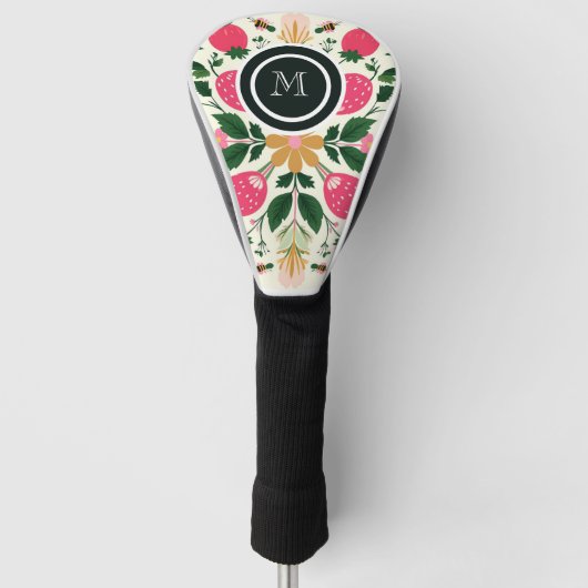 ほこりっぽいバラボホフローラウォーターカラーカスタム ゴルフヘッドカバー (正面)