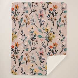 ほこりっぽいバラボホフローラウォーターカラーカスタム シェルパブランケット