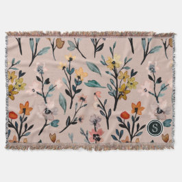 ほこりっぽいバラボホフローラウォーターカラーカスタム スローブランケット