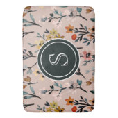 ほこりっぽいバラボホフローラウォーターカラーカスタム バスマット (正面縦)