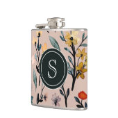 ほこりっぽいバラボホフローラウォーターカラーカスタム フラスク (左)