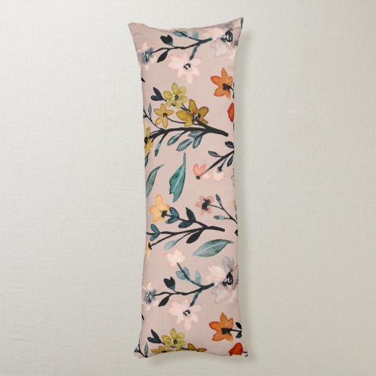 ほこりっぽいバラボホフローラウォーターカラーカスタム ボディピロー (裏面 (縦))