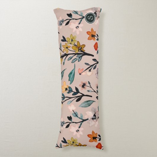 ほこりっぽいバラボホフローラウォーターカラーカスタム ボディピロー (正面縦)