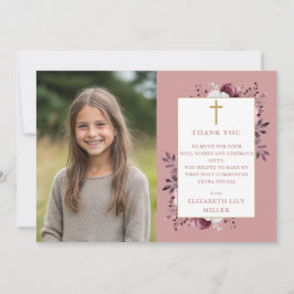 ほこりっぽいバラボホフローラ写真ファースト・ホリー・コミュニオン サンキューカード