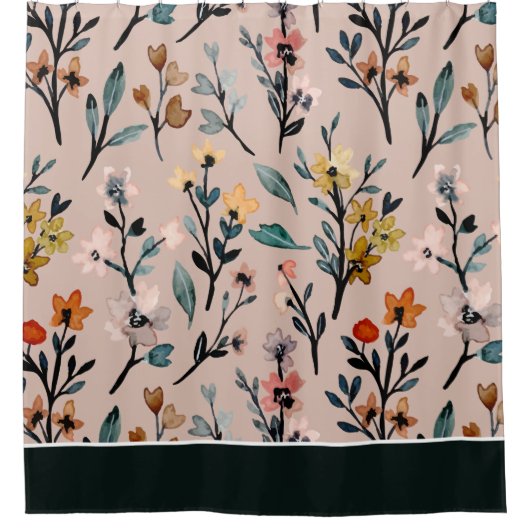 ほこりっぽいバラボホフローラ水の色 シャワーカーテン (正面)