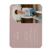 ほこりっぽいバラミニマル写真卒業招待状 マグネット (縦)