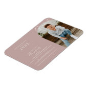 ほこりっぽいバラミニマル写真卒業招待状 マグネット (左側)