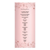 ほこりっぽいバラメタリックスターピンクの結婚式プログラム ラックカード (裏面)