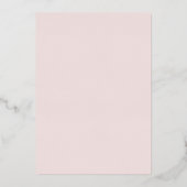 ほこりっぽいバラモダンの結婚葉 箔招待状 (裏面)