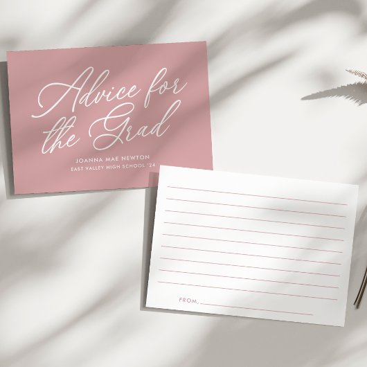 ほこりっぽいバラモダンスクリプトの卒業 アドバイスカード