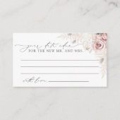 ほこりっぽいバラモダンブライダルシャワー日付夜アイディア エンクロージャーカード (正面)