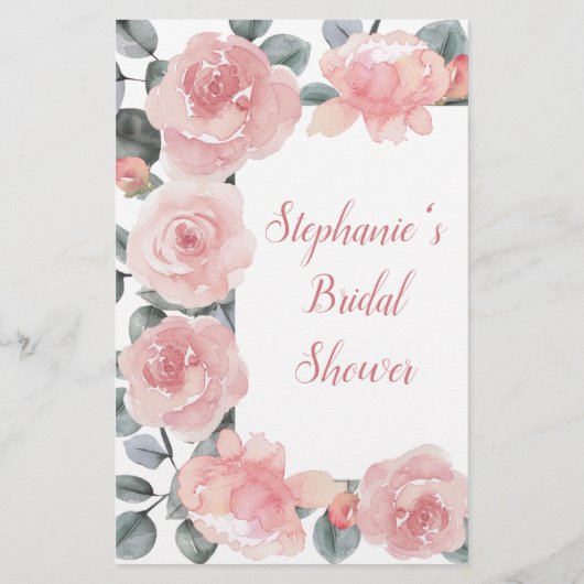 ほこりっぽいバラユーカリフローラブライダルシャワーゲーム (裏面)