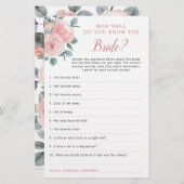 ほこりっぽいバラユーカリフローラブライダルシャワーゲーム (正面/裏面)