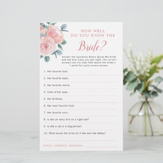 ほこりっぽいバラユーカリフローラブライダルシャワーゲーム (スタンド正面)