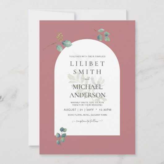 ほこりっぽいバラユーカリプトゥス結婚グリーンリーズアーチ (正面)