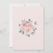 ほこりっぽいバラユーカリベビーイン開花ベビーシャワー 招待状 (裏面)