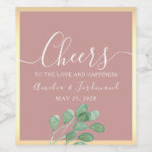 ほこりっぽいバラユーカリ結婚プツスワインボトルラベル ワインラベル (シングルラベル)