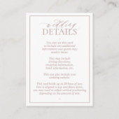 ほこりっぽいバラリーピークレストモノグラム結婚ズ詳細 エンクロージャーカード (裏面)