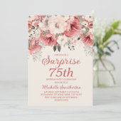 ほこりっぽいバラレッドクリームウォーター色フローラサプライズ75 招待状 (スタンド正面)