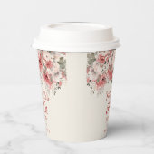 ほこりっぽいバラレッドクリームウォーター色フローラ80th 紙コップ (左)