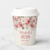 ほこりっぽいバラレッドクリームウォーター色フローラ80th 紙コップ (裏面)
