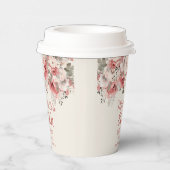 ほこりっぽいバラレッドクリームウォーター色フローラ80th 紙コップ (右)