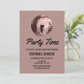 ほこりっぽいバラレトロ70sディスコボール誕生日パーティー 招待状 (スタンド正面)